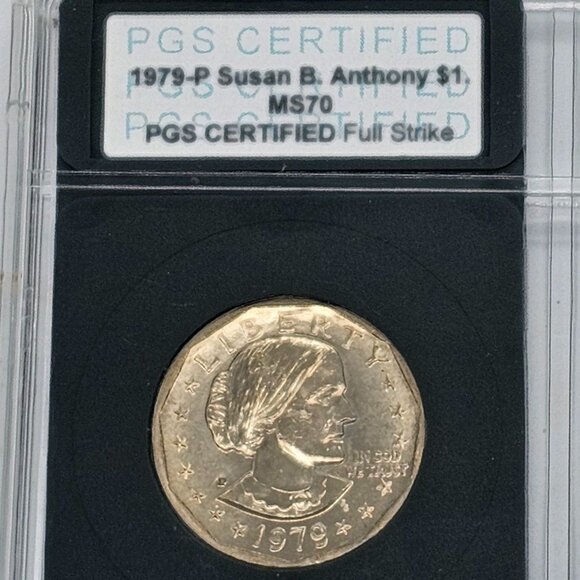 1979 P-D-S Susan B Anthony Dollars $1 PGS Certified Full Strike MS70 / CameoPR70 - Picture 2 of 7